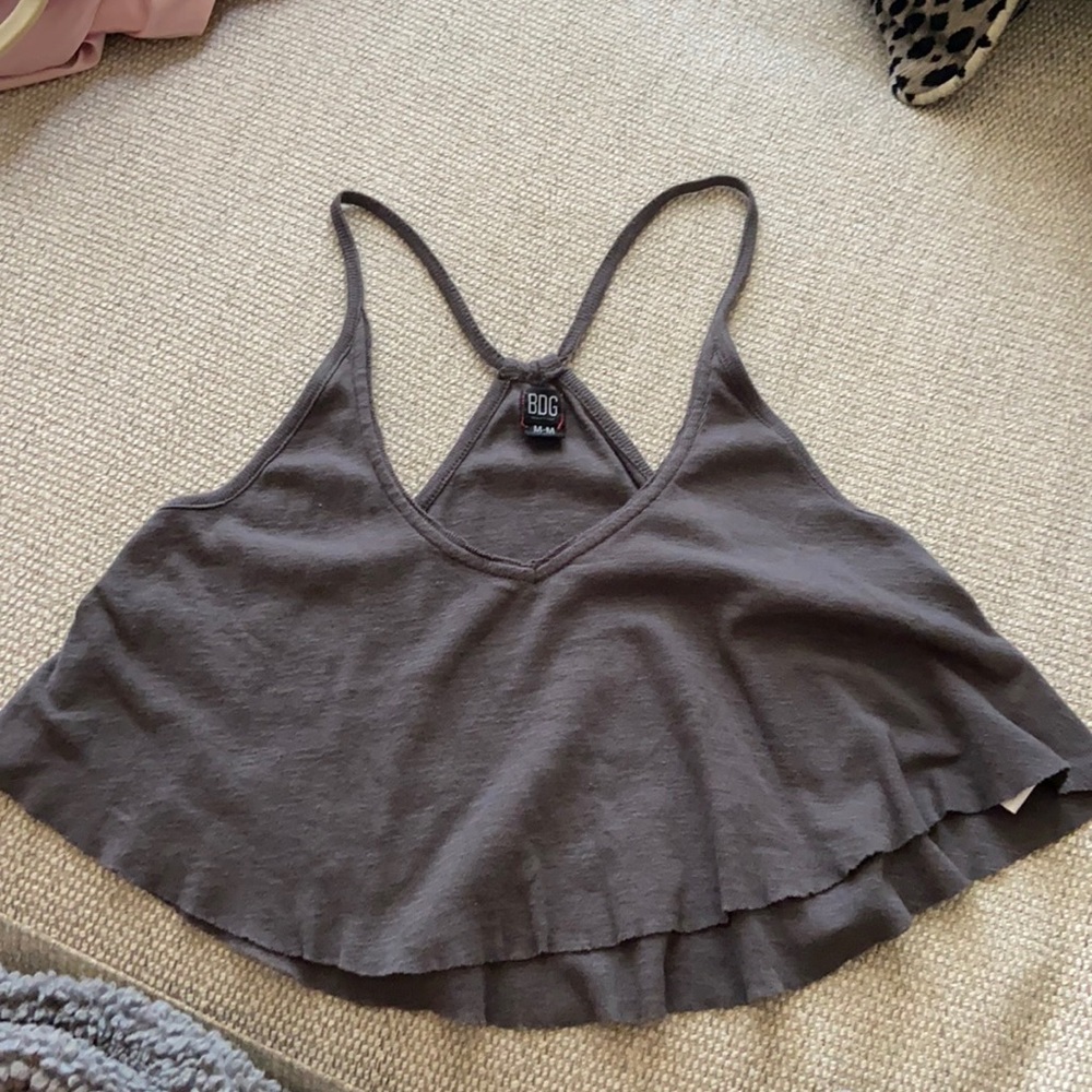 grey cropped tank top size medium